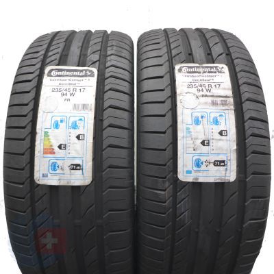 Opony 235/45 R17 2x CONTINENTAL 94W ContiSportContact 5 SEAL Letnie 2015 Nieużywane 