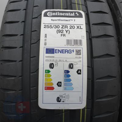 2. Opony 255/30 R20 2x CONTINENTAL 92Y XL SportContact7 Letnie 2022 Nieużywane