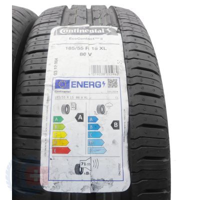 3. Opony 185/55 R15 2x CONTINENTAL 86V XL EcoContact 6 Letnie 2024 Jak Nowe