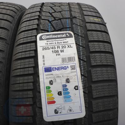 2. Opony 265/45 R20 4x CONTINENTAL 108W XL WinterContact TS860S SUV MGT Zimowe 2021 Jak Nowe Nieużywane 