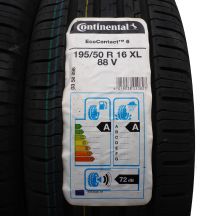 2. 4 x CONTINENTAL 195/50 R16 88V XL EcoContact 6 Lato 2020 Jak Nowe Nieużywane 