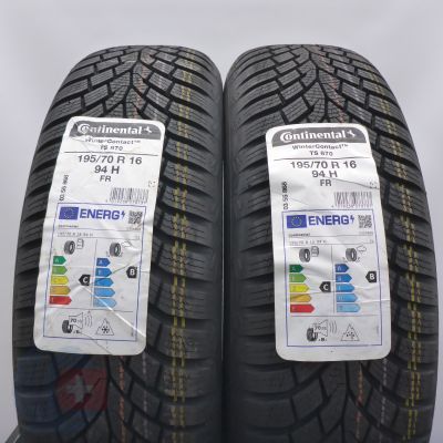 4. Opony 195/70 R16 4x CONTINENTAL 94H WinterContact TS 870 Zimowe 2022