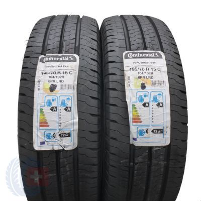 2 x CONTINENTAL 195/70 R15C 104/102R VanContact Eco Lato 2021 Jak Nowe