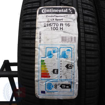 2. 2 x CONTINENTAL 215/70 R16 100H CrossContact LX Sport Lato M+S 2020, 2021 Jak Nowe Nieużywane