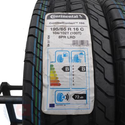 2. 2 x CONTINENTAL 195/65 R16C 104/102T ContiVanContact 100 Lato 2019 Jak Nowe Nieużywane