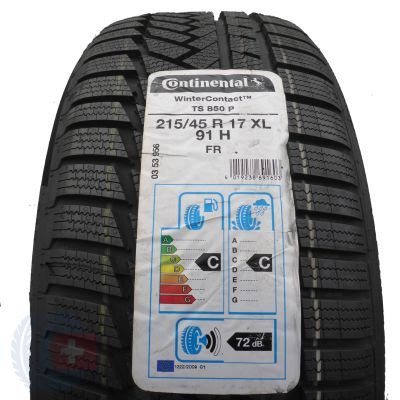 Opona 215/45 R17 1x CONTINENTAL 91H XL WinterContact TS 850 P Zimowa 2019 Jak Nowa 