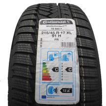 Opona 215/45 R17 1x CONTINENTAL 91H XL WinterContact TS 850 P Zimowa 2019 Jak Nowa 