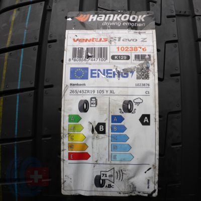 2. 4 x HANKOOK 265/45 ZR19 105Y XL Ventus S1evo Z Lato 2020 