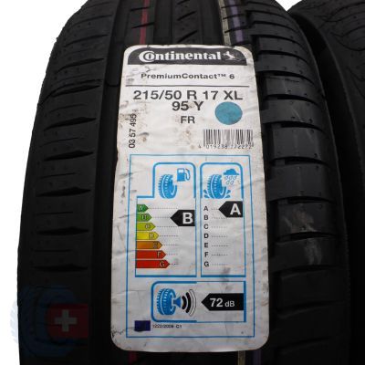 2. 2 x CONTINENTAL 215/50 R17 95Y XL PremiumContact 6 Lato 2019 Jak Nowe