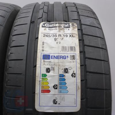 3. Opony 245/35 R19 2x CONTINENTAL 93Y SportContact 6 Letnie 2023 Jak Nowe