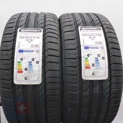 3. Opony 225/35 R18 4x CONTINENTAL 87W ContiSportContact 5 Letnie 2023 Jak Nowe