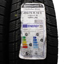 4. Opony 205/75 R16C 4x CONTINENTAL 113/111R VanContact Winter Zimowe 2023 Jak Nowe Nieużywane