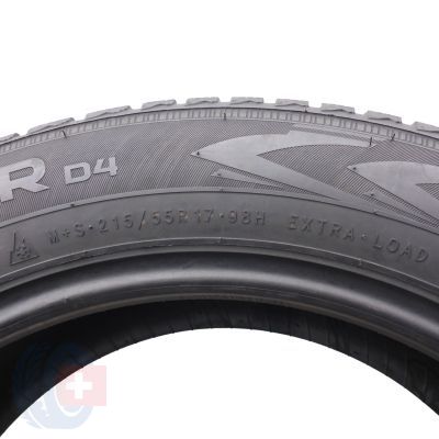 6. 4 x NOKIAN 215/55 R17 98H XL WR D4 Zima 2017 6,2-7mm