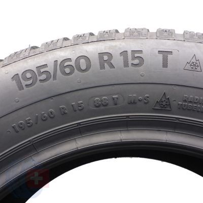 6. Opony 195/60 R15 4x CONTINENTAL 88T WinterContact TS 860 Zimowe 2018 Nieużuwane 
