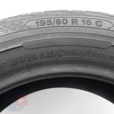 7. Opony 195/60 R16C 4x CONTINENTAL 99/97H ContiVanContact 100 Letnie 2019 Jak Nowe 