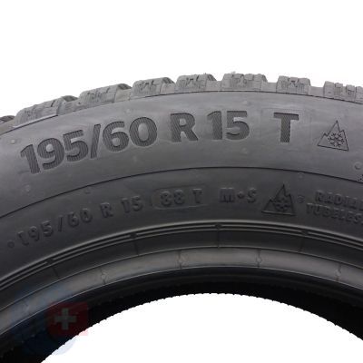 6. Opony 195/60 R15 2x CONTINENTAL 88T WinterContact TS 860 Zimowe 2018 Nieużywane 