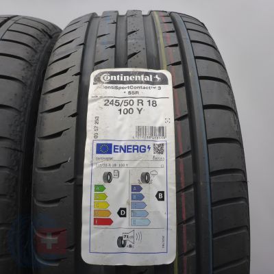 2. Opony 245/50 R18 2x CONTINENTAL 100Y ContiSportContact3 RunFlat BMW Letnie 2022 Nieużywane