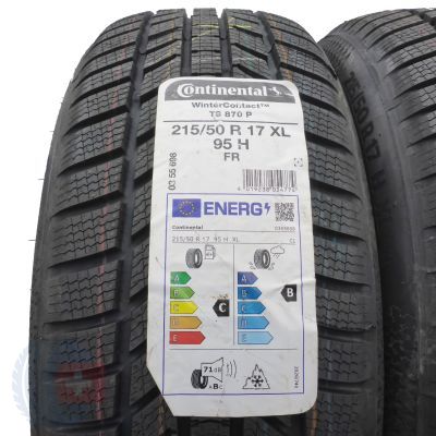 3. Opony 215 50 17 4x CONTINENTAL 215/50 R17 95H WinterContact TS 870 P Zimowe 2023 Jak Nowe