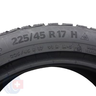 4. Opony 225/45 R17 2x CONTINENTAL 91H WinterContact TS870 Zimowe 2023 7,5-8,8mm