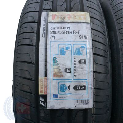 2. Opony 205/55 R16 2x PIRELLI 91W Cinturato P7 RFT BMW Letnie 2018 Nieużywane