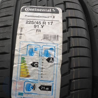 3. Opony 225/45 R17 4x CONTINENTAL 91Y PremiumContact 6 Letnie 2019 Jak Nowe Nieużywane