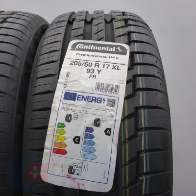 3. Opony 205/50 R17 2x CONTINENTAL 93Y XL PremiumContact 6 Letnie 2021/24 Jak Nowe
