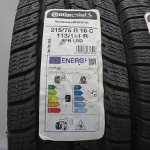 2. Opony 215/75 R16C 4x CONTINENTAL 113/111R VanContact Winter Zimowe 2020, 2021 Nieużywane