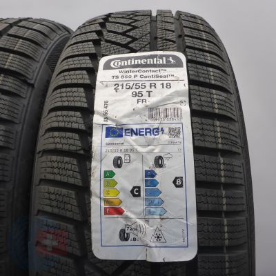 2. Opony 215/55 R18 4x CONTINENTAL 95T WinterContact TS 850 P SEAL Zimowe 2022 Jak Nowe 