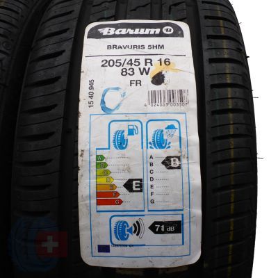 2. 4 x BARUM 205/45 R16 83W Bravuris 5HM Lato 2020 Jak Nowe