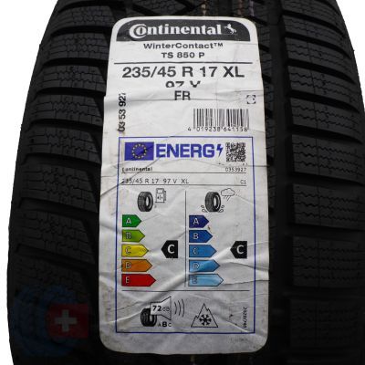 2. 4 x CONTINENTAL 235/45 R17 97V XL WinterContact TS850P Zima 2022 Jak Nowe