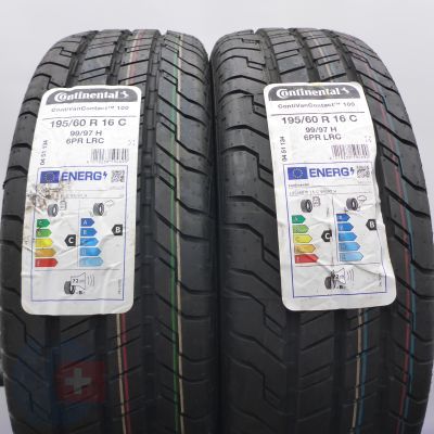 3. Opony 195/60 R16C 4x CONTINENTAL 99/97H ContiVanContact 100 Letnie 2022/23 Jak Nowe