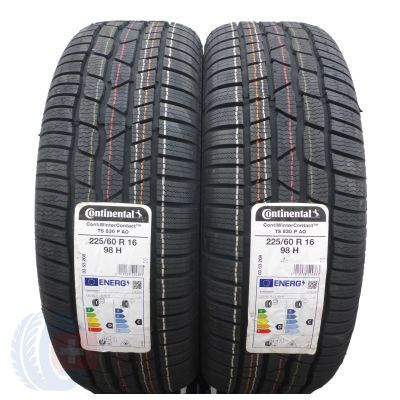 5. 4 x CONTINENTAL 225/60 R16 98H ContiWinterContact TS830P A0 Zima 2021 Jak Nowe