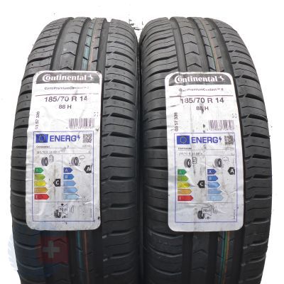 Opony 185/70 R14 2x CONTINENTAL 88H ContiPremiumContact 5 Letnie 2022 Jak Nowe