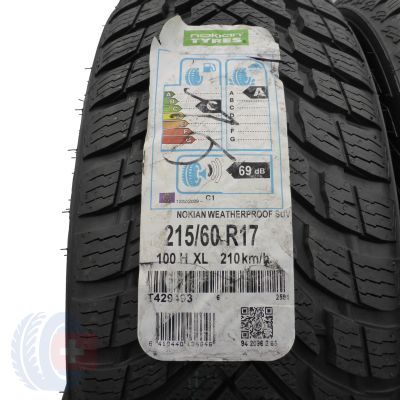 3. Opony 215/60 R17 2x NOKIAN 100H XL Weatherproof SUV Wielosezonowe 2016 Nieużywane 