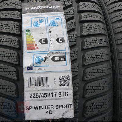 2. Opony 225/45 R17 4x DUNLOP 91H MO SP Winter Sport 4D MO Zimowe 2018 Jak Nowe Nieużywane 