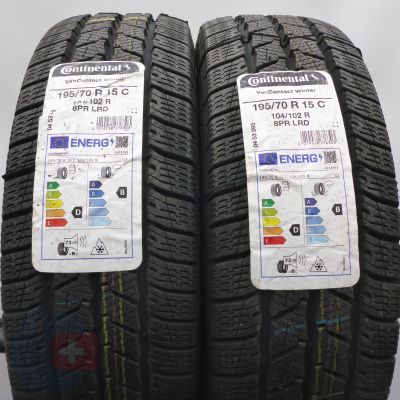 5. Opony 195/70 R15C 4x CONTINENTAL 104/102R VanContact Winter Zimowe 2023 Nieużywane 