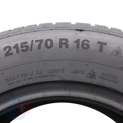 3. 1 x CONTINENTAL 215/70 R16 100T WinterContact TS850P Zima 2021 Jak Nowa