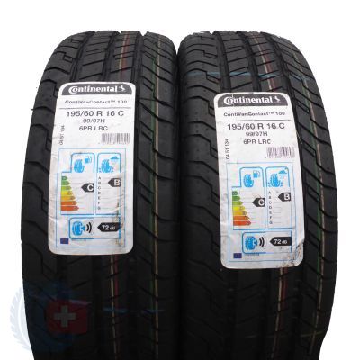 2 x CONTINENTAL 195/60 R16C 99/97H ContiVanContact 100 Lato 2020 Jak Nowe Nieużywane 