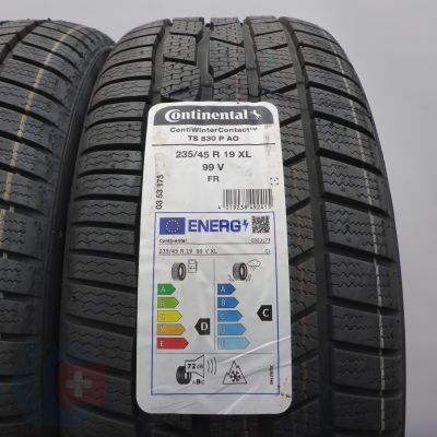 2. Opony 235/45 R19 4x CONTINENTAL 99V XL ContiWinterContact TS830P AO Zimowe 2024 Jak Nowe Nieużywane