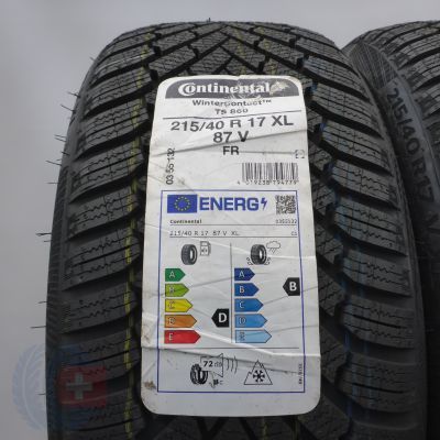 2. Opony 215/40 R17 2x CONTINENTAL 87V XL WinterContact TS 860 Zimowe 2021 