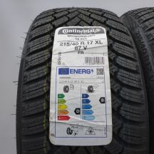2. Opony 215/40 R17 2x CONTINENTAL 87V XL WinterContact TS 860 Zimowe 2021 