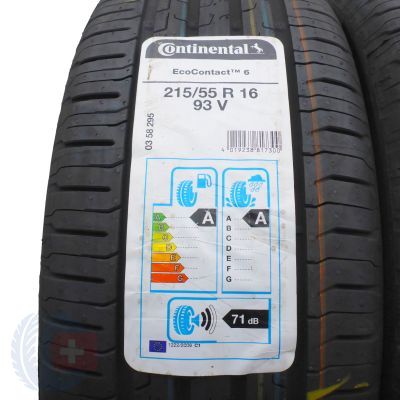 2. 4 x CONTINENTAL 215/55 R16 93V EcoContact 6 Lato 2020 Jak Nowe