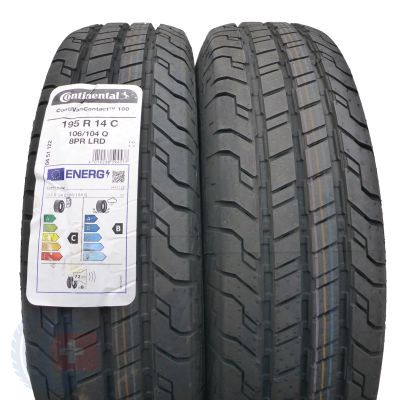 2 x CONTINENTAL 195/80 R14C 106/104Q ContiVanContact 100 Lato 2023 Jak Nowe