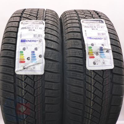3. Opony 205/55 R17 4x CONTINENTAL 95H XL ContiWinterContact TS 830 P RSC BMW Zimowe 2023 Jak Nowe