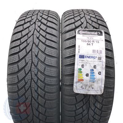 Opony 185/60 R15 2x CONTINENTAL 84T WinterContact TS870 Zimowe 2022 Jak Nowe