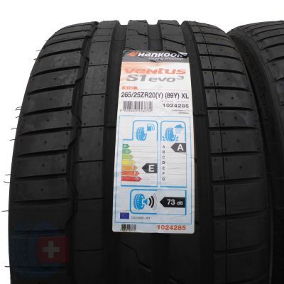 2. 2 x HANKOOK 265/25 ZR20 89Y XL Ventus S1 Evo 3 K127 Lato 2020 Jak Nowe Nieużywane 