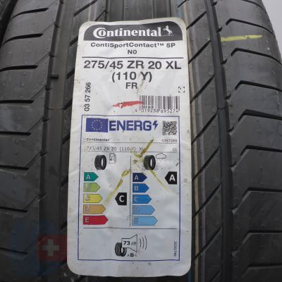 2. Opony 275/45 R20 2x CONTINENTAL 110Y XL NO ContiSportContact 5P Letnie 2022 Nieużywane