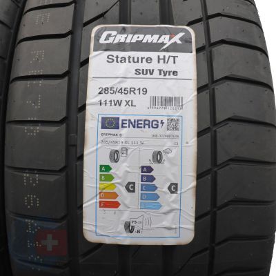 2. Opony 285/45 R19 2x GRIPMAX 111W XL Stature H/T Letnie 2020 Jak Nowe Nieużywane