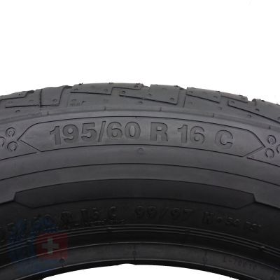 7. Opony 195/60 R16C 4x CONTINENTAL 99/97H ContiVanContact 100 Letnie 2022 Jak Nowe
