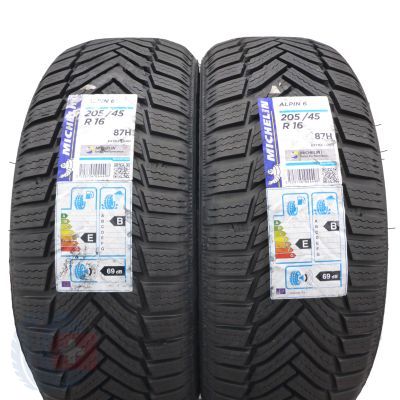 5. 4 x MICHELIN 205/45 R16 87H XL Alpin 6 Zima 2019 Jak Nowe